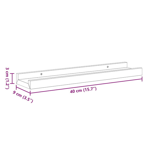 Weiße Bilderleisten 40 cm, 2er Set