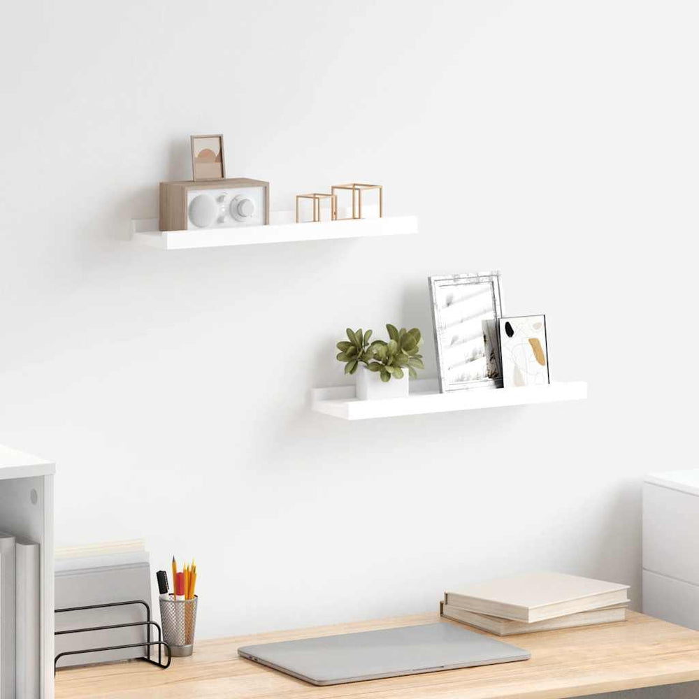 vidaXL Étagères murales 2 pcs Blanc 40x9x3 cm MDF