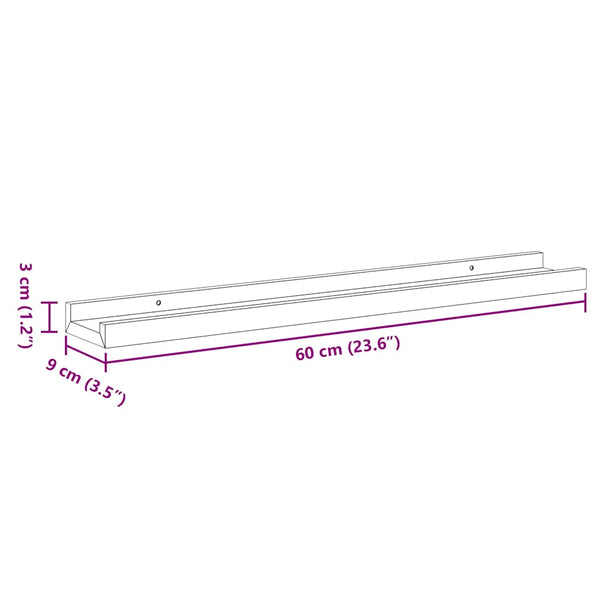 Bilderleisten Weiß 60 cm, 2er Set