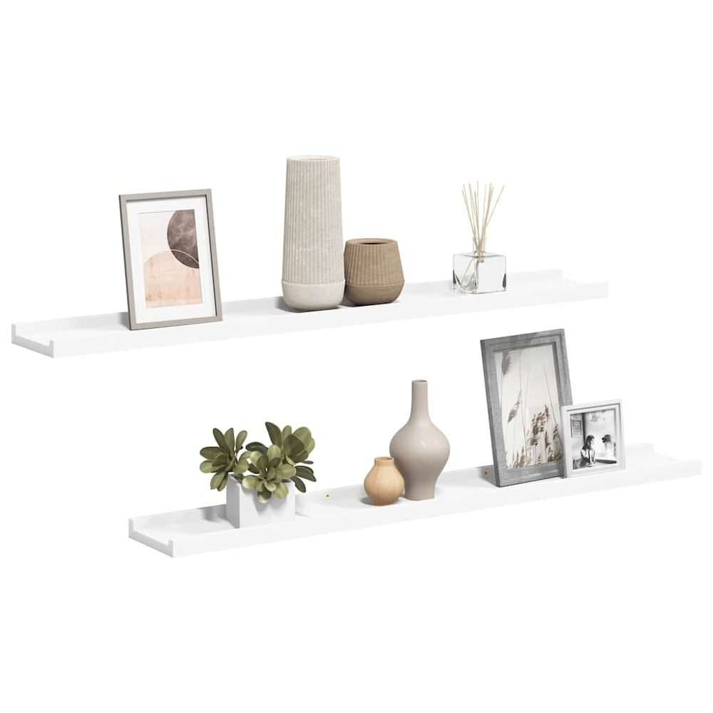 vidaXL Cimaises 2 pcs Blanc 80x9x3 cm MDF