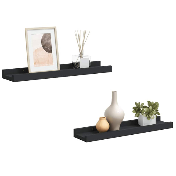 Schwarze Bilderleisten, 40 cm, 2er Set