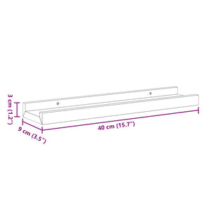 Schwarze Bilderleisten, 40 cm, 2er Set
