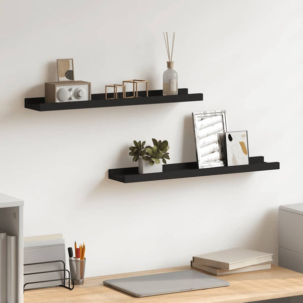 Schwarze Bilderleisten, 60 cm, 2er-Set