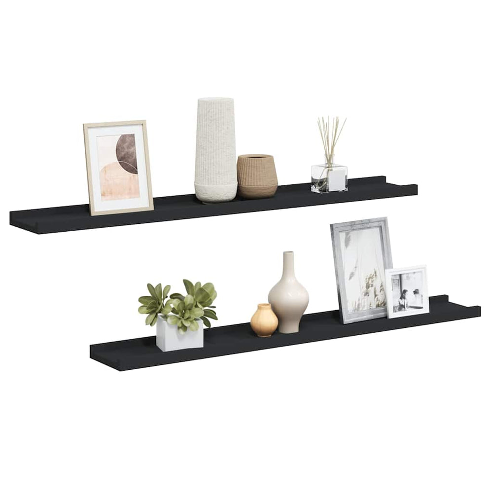 Schwarze Bilderleisten, 2er Set, 80 cm