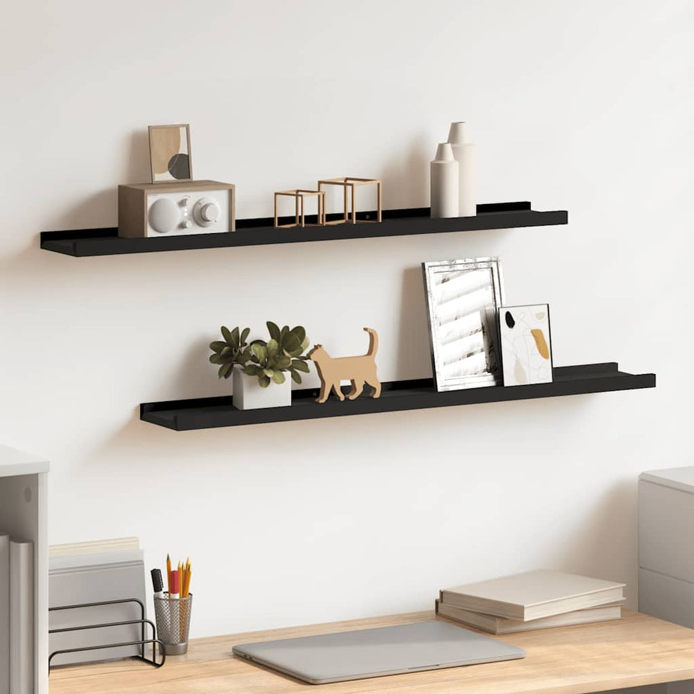 Schwarze Bilderleisten, 2er Set, 80 cm