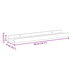 Graue Bilderleisten, 2er Set, 40 cm