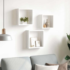 vidaXL Étagères cubes 3 pcs MDF blanc
