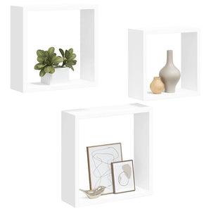 vidaXL Étagères cubes 3 pcs MDF blanc