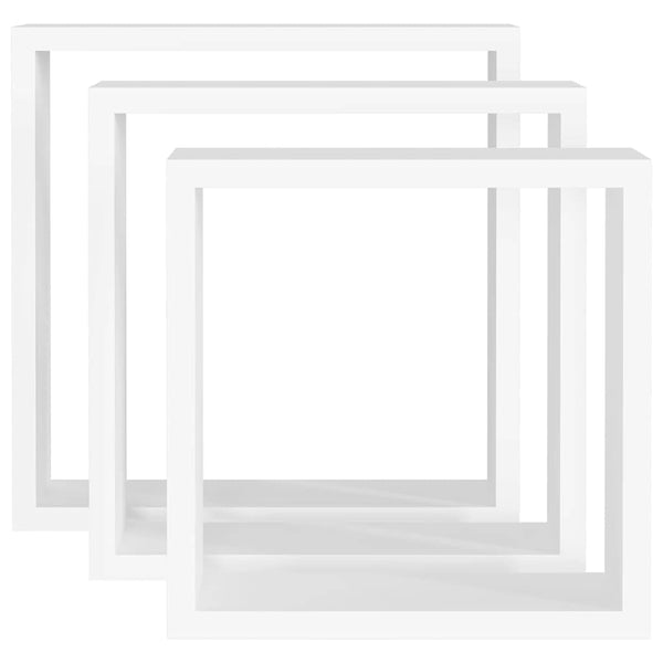 vidaXL Étagères cubes 3 pcs MDF blanc