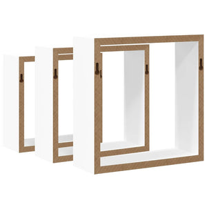 vidaXL Étagères cubes 3 pcs MDF blanc
