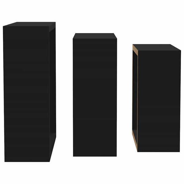 Schwarze Würfelregale, 3er Set