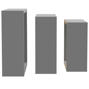 vidaXL Étagères cubes 3 pcs Gris MDF