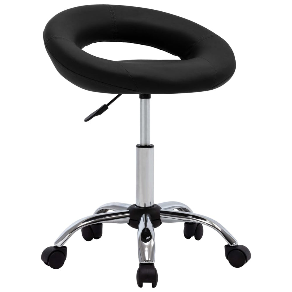 Arbeitshocker Rollhocker Schwarz Kunstleder