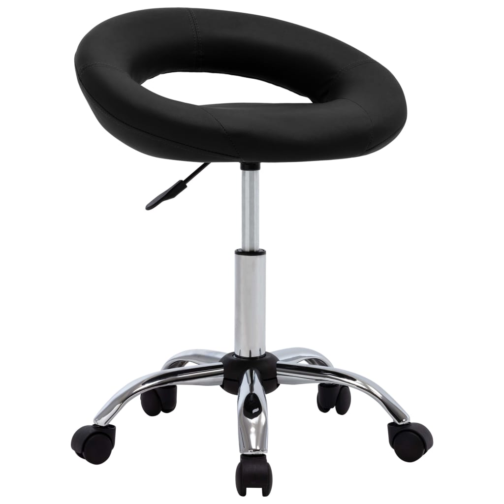 Arbeitshocker Rollhocker Schwarz Kunstleder