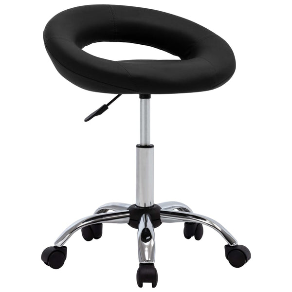 Arbeitshocker Rollhocker Schwarz Kunstleder
