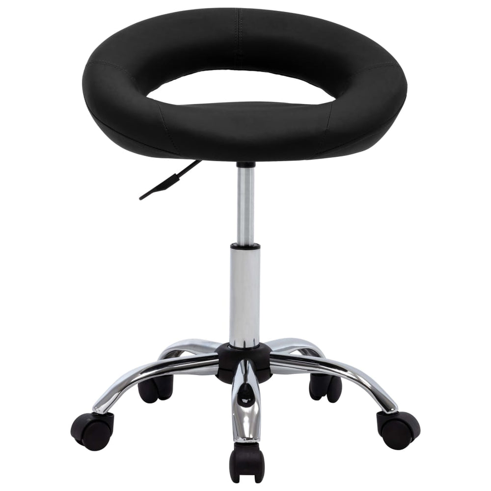 Arbeitshocker Rollhocker Schwarz Kunstleder