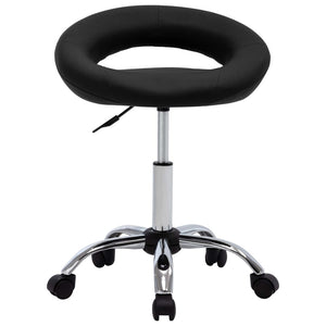 Arbeitshocker Rollhocker Schwarz Kunstleder