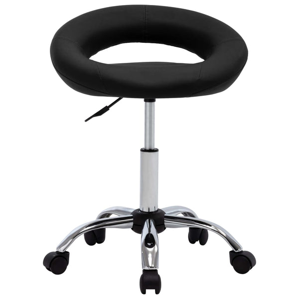 Arbeitshocker Rollhocker Schwarz Kunstleder