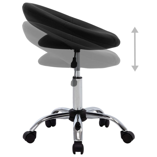 Arbeitshocker Rollhocker Schwarz Kunstleder