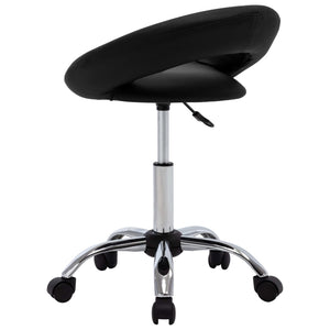 Arbeitshocker Rollhocker Schwarz Kunstleder