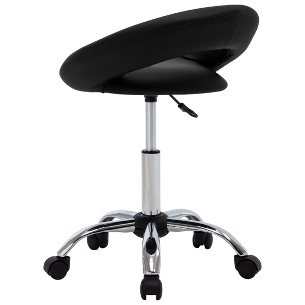 Arbeitshocker Rollhocker Schwarz Kunstleder