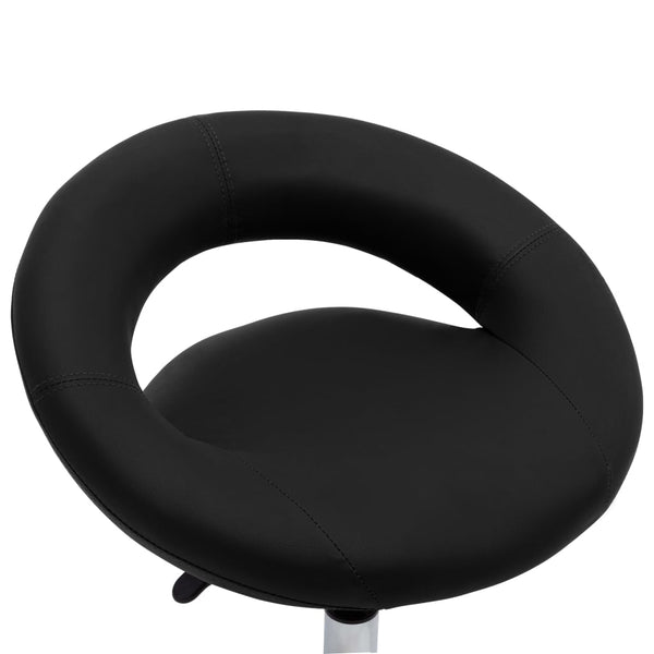 Arbeitshocker Rollhocker Schwarz Kunstleder
