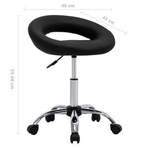 Arbeitshocker Rollhocker Schwarz Kunstleder