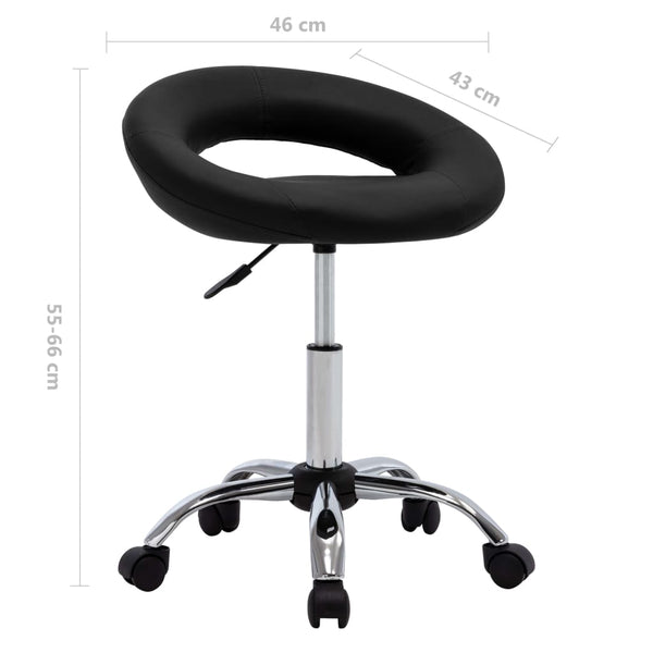 Arbeitshocker Rollhocker Schwarz Kunstleder