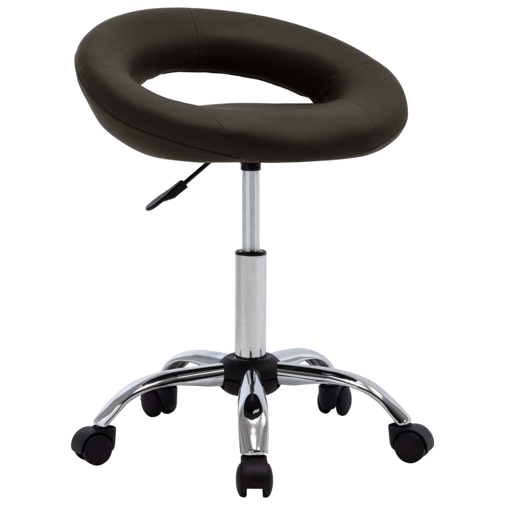 Arbeitshocker Braun Kunstleder Rollen
