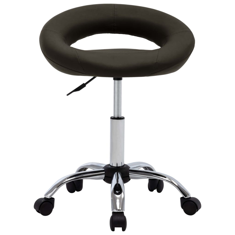 Arbeitshocker Braun Kunstleder Rollen