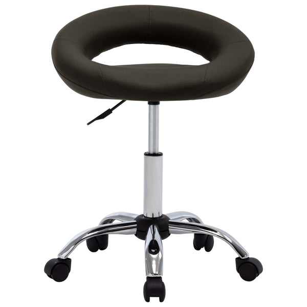 Arbeitshocker Braun Kunstleder Rollen