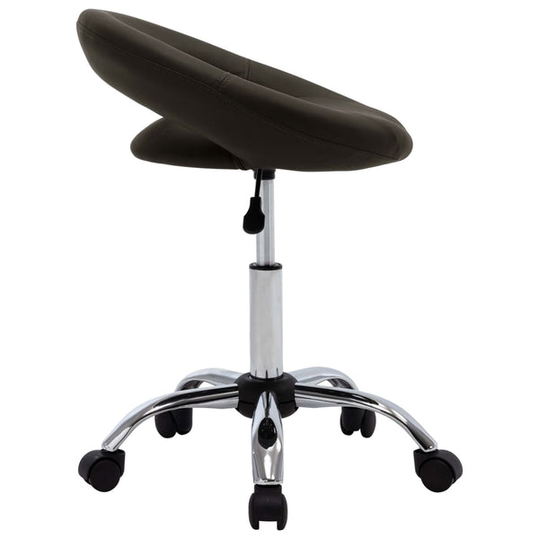 Arbeitshocker Braun Kunstleder Rollen