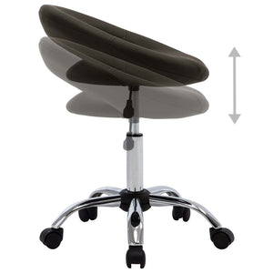 Arbeitshocker Braun Kunstleder Rollen