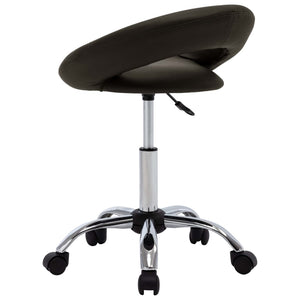 Arbeitshocker Braun Kunstleder Rollen