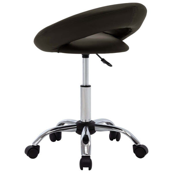 Arbeitshocker Braun Kunstleder Rollen
