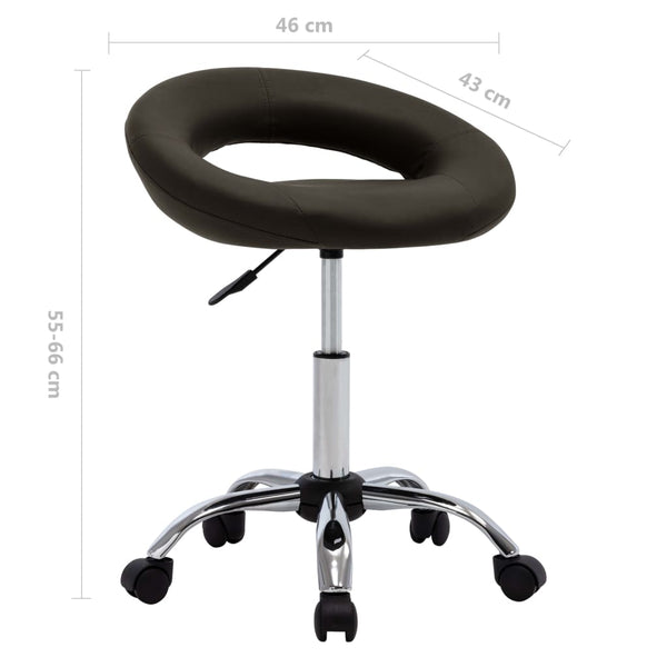Arbeitshocker Braun Kunstleder Rollen