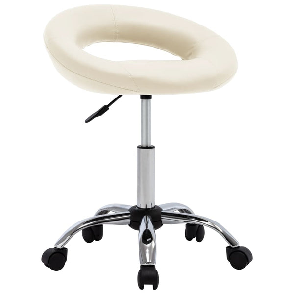 vidaXL Swivel Shop Stool Cream Artificial Leather
