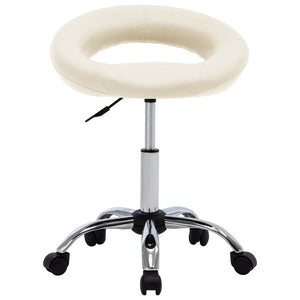 vidaXL Swivel Shop Stool Cream Artificial Leather