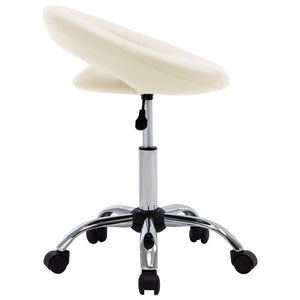 vidaXL Swivel Shop Stool Cream Artificial Leather