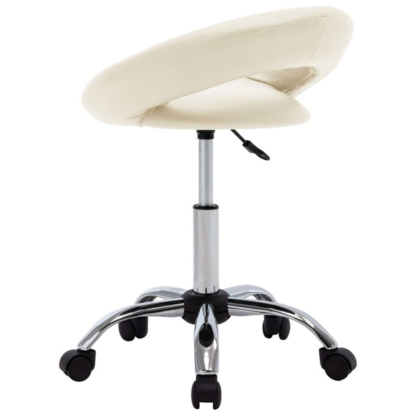 vidaXL Swivel Shop Stool Cream Artificial Leather