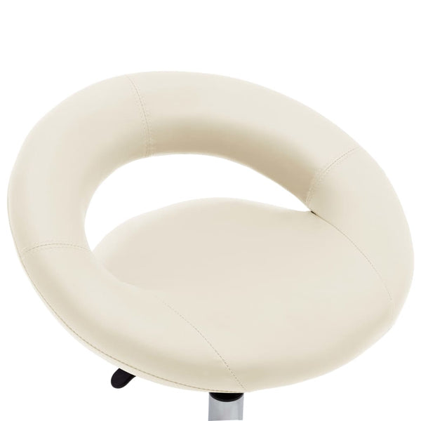 vidaXL Swivel Shop Stool Cream Artificial Leather