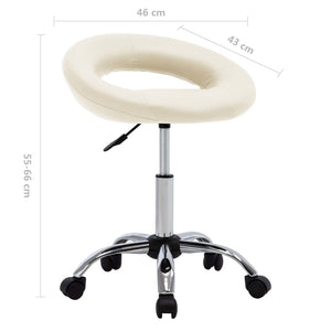 vidaXL Swivel Shop Stool Cream Artificial Leather