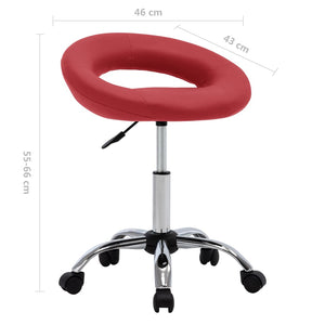 Weinroter Arbeitshocker auf Rollen
