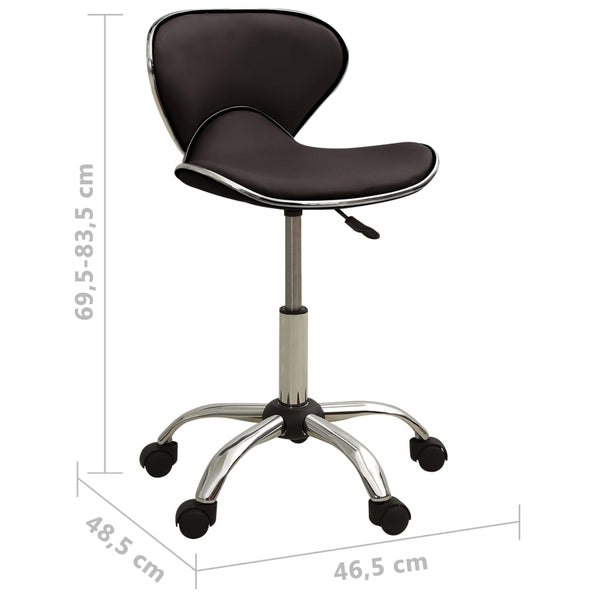 Friseurhocker Braun Kunstleder Rollhocker