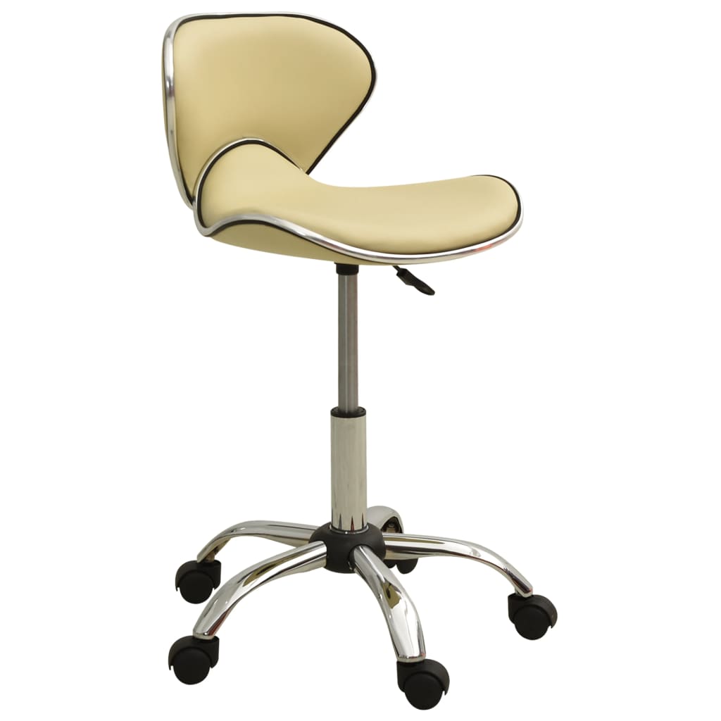 Friseurhocker Creme Kunstleder Rollhocker