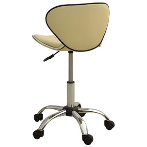 Friseurhocker Creme Kunstleder Rollhocker