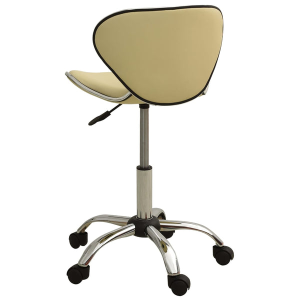 Friseurhocker Creme Kunstleder Rollhocker
