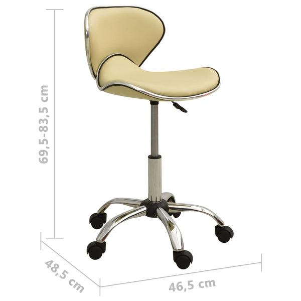 Friseurhocker Creme Kunstleder Rollhocker