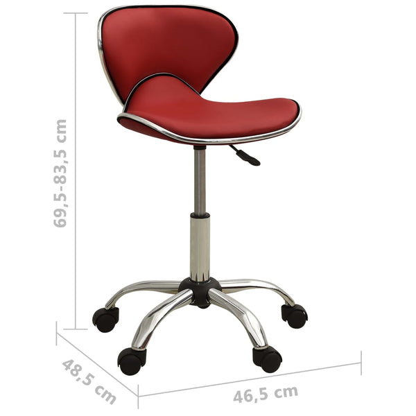 Weinroter Friseurhocker aus Kunstleder