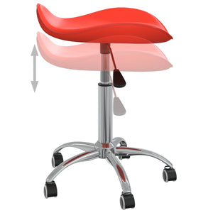 Friseurhocker Rot Kunstleder Rollhocker